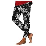 KBOPLEMQ Leggings Damen Hohe Taille Strumpfhosen mit Weihnachts Druck Weihnachten...