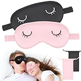 2 Stücke Schlafmaske Seide Erwachsener Augenmaske Schlafmaske Sleeping Mask, Schlafbrille...