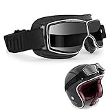 Motorradbrille PU Leder Sonnenbrillen Retro Radbrille Helmbrille Fliegerbrille...