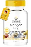 Mangan 4mg - Mangangluconat Kapseln - vegan & hochdosiert - 90 Kapseln | Warnke...