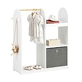 SoBuy KMB40-W Kindergarderobe mit 3 Haken Kleiderschrank Kinder Kinderregal mit Boxen...