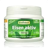 Eisen aktiv, 50 mg, extra hochdosiert, 180 Tabletten, hohe Verfügbarkeit,...