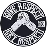 Biker Aufnäher bestickt 'Give Respect to get respect' Aufbügler/Patch zum...