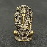 QWERWEFR Mini Vintage Messing Ganesha Statue Tasche Indien Thailand Elefantengott Figur...