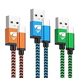 Aioneus USB C Kabel [3Pack 2M ], 3,1A Nylon Ladekabel USB C Schnellladekabel für Samsung...