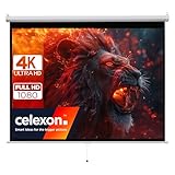 120' Zoll Rollo-Leinwand celexon Basic 4:3 | 240x180 cm weiß| 4K Full HD 3D | ausziehbare...