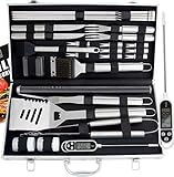 28pcs Perfektes Grill Set für Männer Geschenk - Grillkoffer mit Grillmatte...