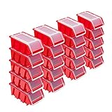 Stapelboxen Set – 20x Stapelbox mit Deckel 155x100x70 mm – Sichtbox...