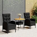 JUNZAI 3-TLG. Garten-Bistro-Set, Bierzeltgarnitur, Gartenbar, Biertisch Bierbänke, Garten...