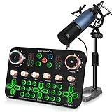 ALLWIN Streaming Mikrofon, Podcast Mikrofon Set k600 DJ Mischer Audio Interface...