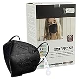 ESLH Schwarze 50 Stück FFP2-Masken Zertifiziert CE 0598 | FFP2 Maske Schwarz 50...