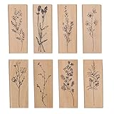 8 Stück Stempel Holz, Gummi Holz Vintage Holzstempel DIY Tagebuch Stempel Natürliche...