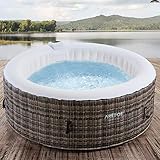 Arebos Aufblasbarer Whirlpool | In- & Outdoor | ⌀ 180 cm | 4 Personen | 100...