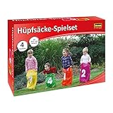 Idena 7408881 - Hüpfsäcke Spielset mit 4 Hüpfsäcken, inklusive Band für Start und...