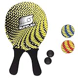 Sunflex Neopren Beachball Set Splash mit Zwei Schlägern und Zwei Bällen weich...