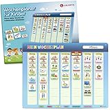 LIKARTO Wochenplaner für Kinder - Montessori Magnettafel inkl. 198 Magnete &...