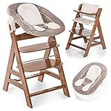 Hauck Alpha Newborn Set - Baby Holz Hochstuhl ab Geburt mit Liegefunktion inkl....