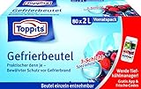 Toppits Gefrierbeutel Vorratspack, 2 Liter, 80 Stück, Standboden, Transparent