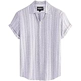 Herren Casual Sommer Shirts Floral Hawaiihemden Kurzarm Button Down Beach Shirt Stretch,...