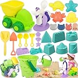 MOYKSRR Strand Sandspielzeug Set, 28 Stück Strandspielzeug für Kinder, Kinder...