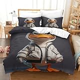 HASWEX 3D Cool Duck Duvet Cover 3D Print Dark Style Duck for Teens and Adults Quilt Cover...