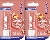 Labello Peach Shine - Lippenbalsam 4,8 g, 2er Packung