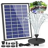 AISITIN Springbrunnen mit 6.5W Solar Panel Eingebaute1500 mAh Batterie Teichpumpe...