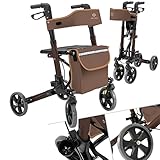 KESSER Rollator Aluminium Set, Leichtgewicht-Reiserollator mit Vollausstattung, 3-fach...