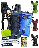 SASMO Sports® Trinkrucksack (blau) mit Thermofach | Laufrucksack Ultraleicht...