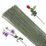 Namner Blumendraht, 50 Stück Blumenstamm Draht Grün, Blumenstamm Draht 18 Gauge,...