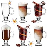 PLATINUX Irish Coffee Gläser Set mit Henkel 230ml 6-Teilig Kakao Kaffeeglas...