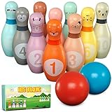 Pink Papaya Kegelspiel für Kinder | 12 teiliges Bowling Set für Junge & Mädchen |...