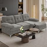 MEROUS Ecksofa - Chenille Sofa Polsterecke Couch in L-Form - Waschbare Kissen -...