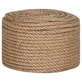 vidaXL Seil 100% Jute 10mm 100m Naturhanf Hanfseil Tauwerk Juteseil Tau Seil