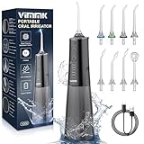 Munddusche Kabellos Elektrischer Zahnreiniger, Vimmk Zahndusche Water Flosser 5 Modi & 8...