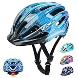 Fahrradhelm Kinder Jungen 52-58CM, Kinder Fahrradhelm mit Licht Kinder Fahrradhelm...