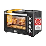 TZS First Austria Mini-Backofen mit Kochplatten | 60L Kapazität | 3400W, Umluft, max...