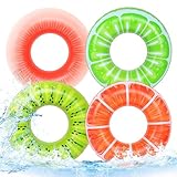 MoKo Aufblasbarer Schwimmring für Kinder & Erwachsene, 4 Stück Wasserspielring PVC...