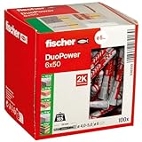 fischer DuoPower 6 x 50, Universaldübel, leistungsstarker 2-Komponenten-Dübel,...