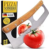 Loco Bird Pizzaschneider 34,5cm - Pizzamesser aus Edelstahl mit Bambusgriff -...