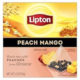 Lipton Schwarzer Tee, Pfirsich-Mango, Pyramiden-Teebeutel, aromatisierte Teebeutel für...