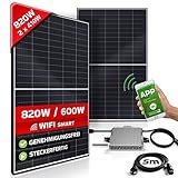 Balkonkraftwerk 2 x 410 W Set 820 W / 600 W Photovoltaik Steckerfertig Balkon...