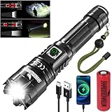 Shadowhawk LED Taschenlampe Aufladbar, Extrem Hell 500000 Lumen Taschenlampen...