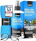 PRINOX® Brillenreiniger Set 250ml mit Mikrofaser Brillenputztuch - Brillen Reiniger mit...