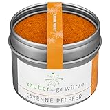 Zauber der Gewürze Cayennepfeffer, Cayenne-Pfeffer als Pulver gemahlen, scharf,...