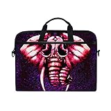 EZIOLY Trippy Elephant Laptop-Schultertasche, Kuriertasche für Laptops mit einer Größe...