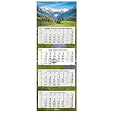 4-Monatskalender 2024 Berglandschaft I Wandkalender 4 Monate I 33 x 90 cm I...