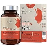 NaturRaum Selen + Zink Komplex Kapseln I 120 Extra kleine Kapseln I 200 mcg...