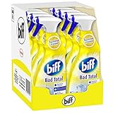 Biff Bad Total Spritzige Zitrone, Badreiniger, 8 x 750 ml, Sprühflasche, für alle...