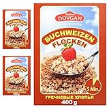 3x400g Dovgan Buchweizenflocken (гречневые хлопья)